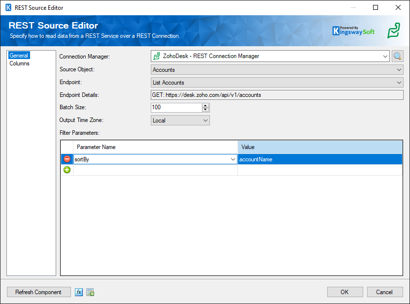  SSIS Zoho Desk Source component